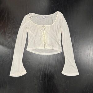 Princess Polly Ivory Tie-Front Crop Top